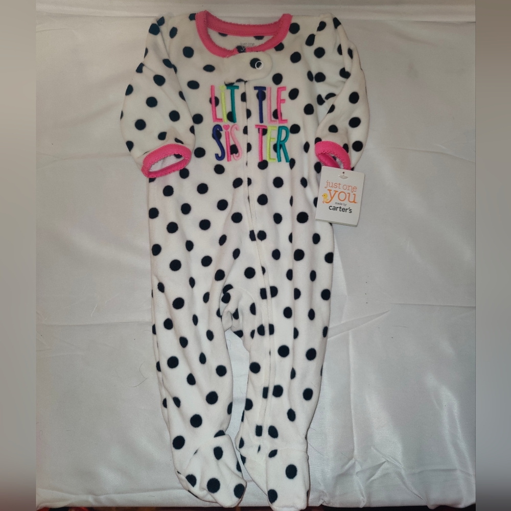 Carter's Little Sister Polka Dot One Piece - White and Pink